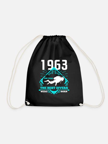 Diver 1963 Gift Cadeau d'anniversaire de plongée - Sac de sport léger - noir