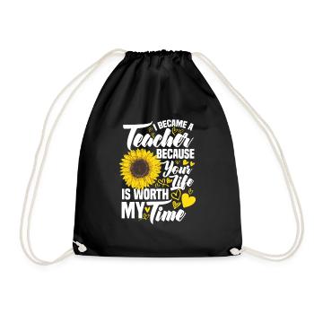Teacher Teacher Primary school teacher School - Drawstring Bag - black - Front