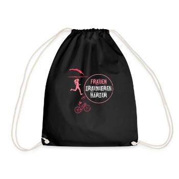 Triathlon Sportler - Turnbeutel - Schwarz - Vorne
