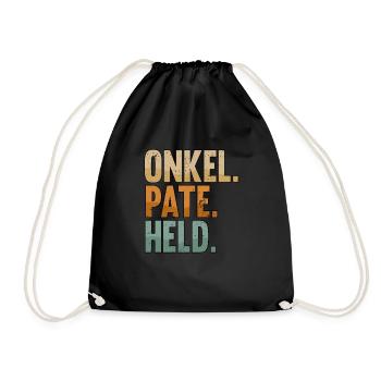Onkel Pate Held Taufpaten Motiv Bester Patenonkel - Turnbeutel - Schwarz - Vorne