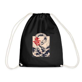 Dragon Streetwear Dragon Manga Japonais E-Girl - Sac de sport léger - noir - Devant