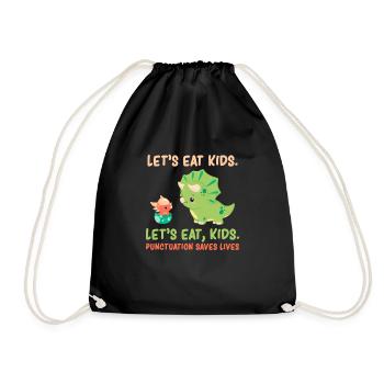 Grammaire anglaise ponctuation humour Trex Dino - Sac de sport léger - noir - Devant