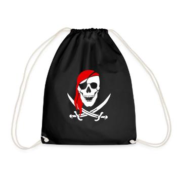 Crâne de pirate épées cadeaux de pirate - Sac de sport léger - noir - Devant