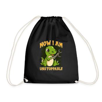 Ich bin unaufhaltsam TRex Funny Short Dinosaur Arms - Turnbeutel - Schwarz - Vorne