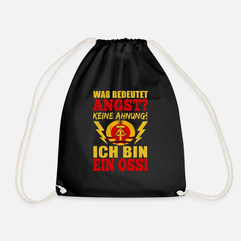 Was Bedeutet Angst Keine Ahnung Ich Bin Ossi - Turnbeutel - Schwarz