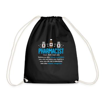 Lustiger Apotheker Definition Pharmazie - Turnbeutel - Schwarz - Vorne