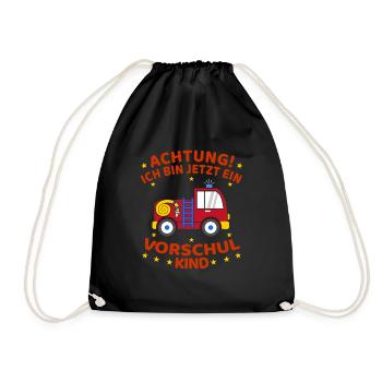 Vorschulkind Geschenk - Turnbeutel - Schwarz - Vorne