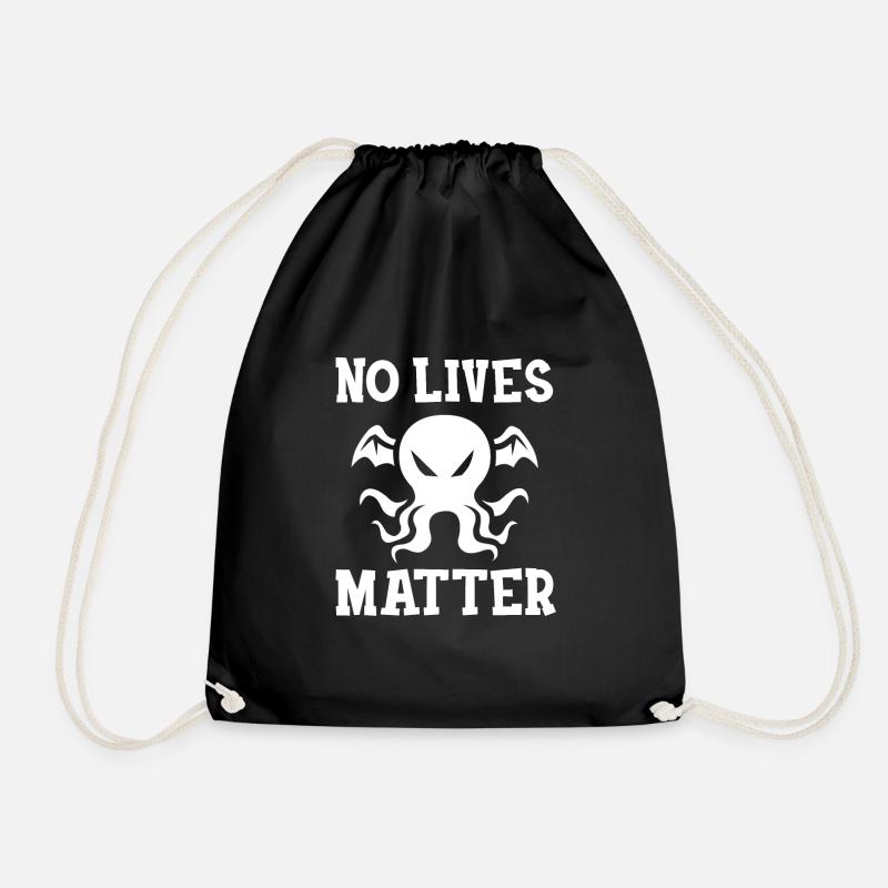 Lord Savior Cthulhu Funny Parody Religion - Drawstring Bag - black