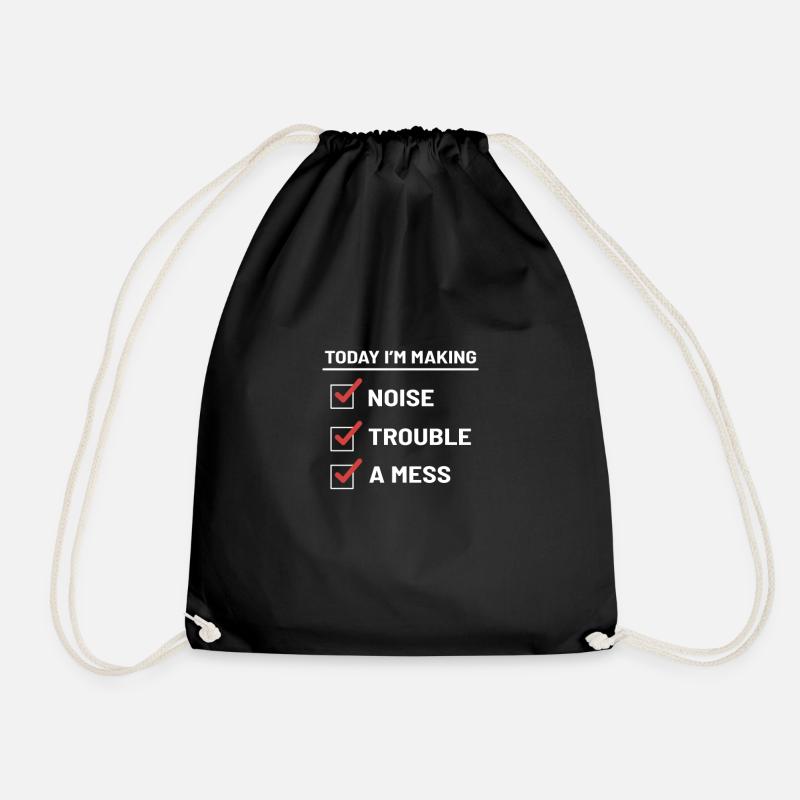 Lärm Ärger Mess lustige Kleinkind Geschenk - Turnbeutel - Schwarz