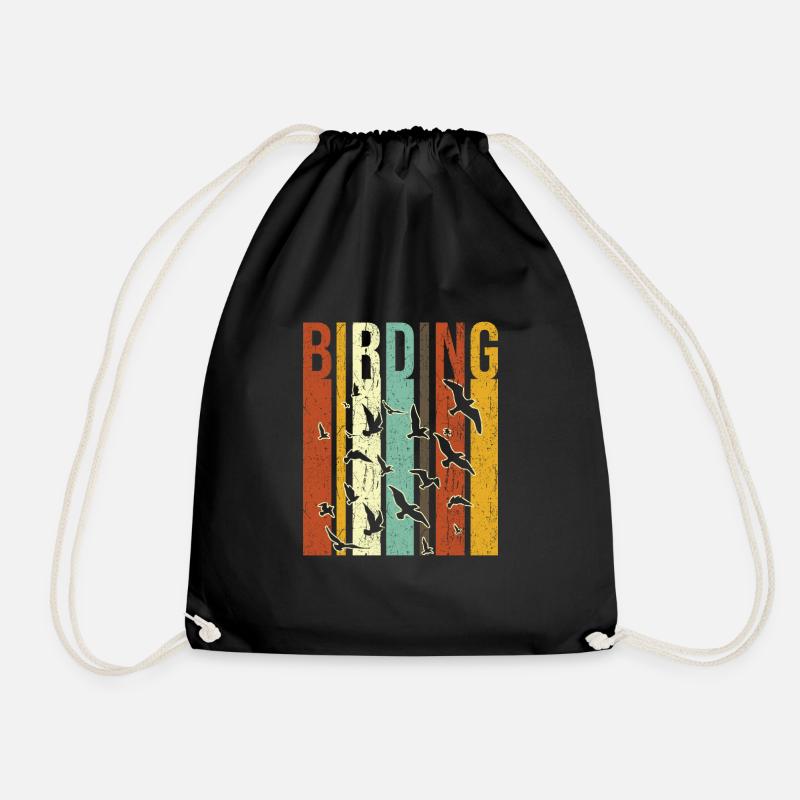 Birding - Drawstring Bag - black