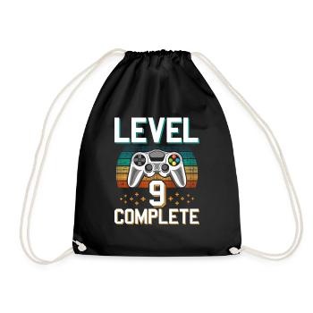Level 9 Complete 9 ans Gamer Jeune cadeau - Sac de sport léger - noir - Devant