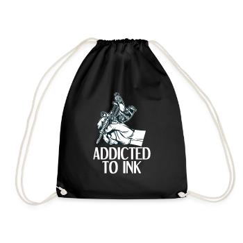 Addicted To Ink Tattoo Tattoo Artist Tattoos Gift - Drawstring Bag - black - Front
