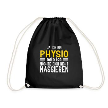 Ja Ich Bin Physio Und Nein Ich Möchte Dich Nicht M - Turnbeutel - Schwarz - Vorne