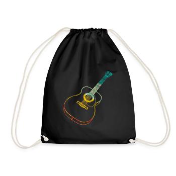 Gitarre Geschenk - Turnbeutel - Schwarz - Vorne
