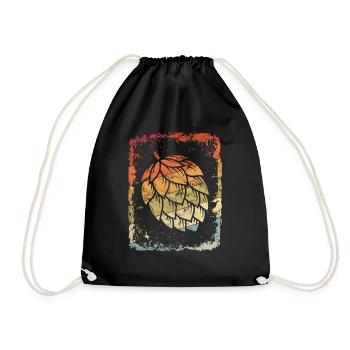 Houblon vintage rétro - Sac de sport léger - noir - Devant