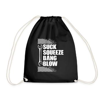 Suck Squeeze Bang Blow - Drawstring Bag - black - Front