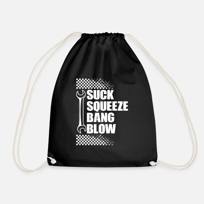 Suck Squeeze Bang Blow - Drawstring Bag - black