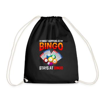 Funny Bingo Player Balls Card Player Saying - Drawstring Bag - black - Front