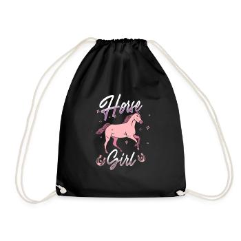 Fille cheval - Sac de sport léger - noir - Devant
