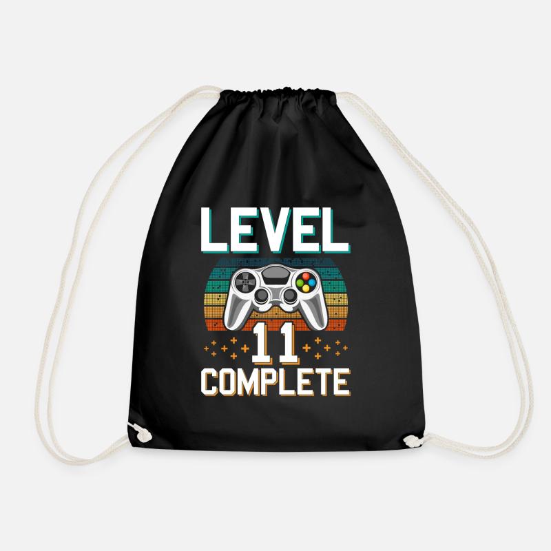 Level 11 Complete 11 Jahre Gamer Junge Geschenk - Turnbeutel - Schwarz