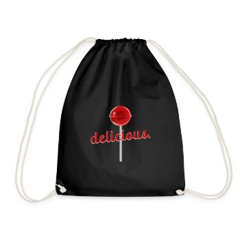 délicieuse sucette rouge sucette - Sac de sport léger - noir - Devant