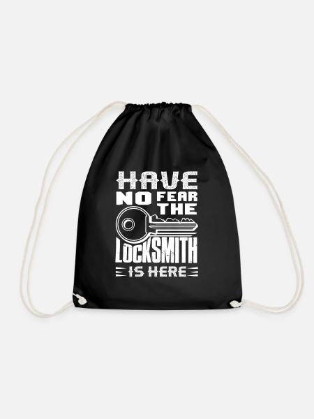 Locksmith The Locksmith Is Here - Drawstring Bag - black