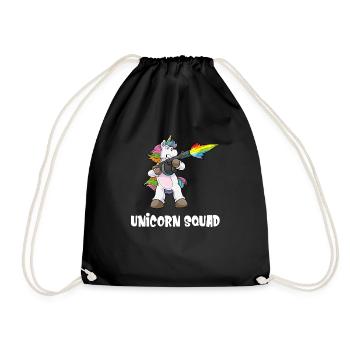 Unicorn Unicorn Squad Dabbing Pew Pew Rgenbogen - Drawstring Bag - black - Front