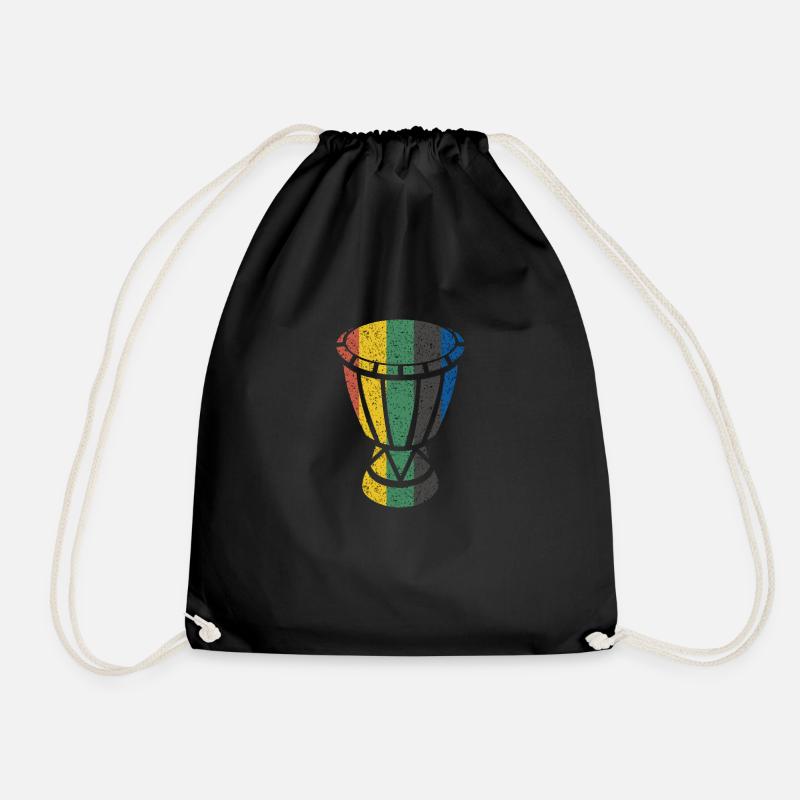 Djembe Bongos Junkies Afrikanische Drum Trommel - Turnbeutel - Schwarz