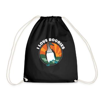 Funny I Love Boobies Gift design for Birdwatchers - Drawstring Bag - black - Front