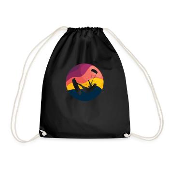 Kite Kiteboarding Kitesurfer Kiteboarding Gift - Drawstring Bag - black - Front