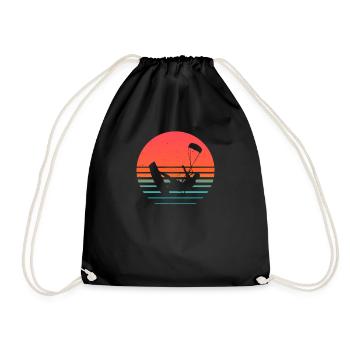 Kite Kiteboarding Kitesurfer Kiteboarding Gift - Drawstring Bag - black - Front