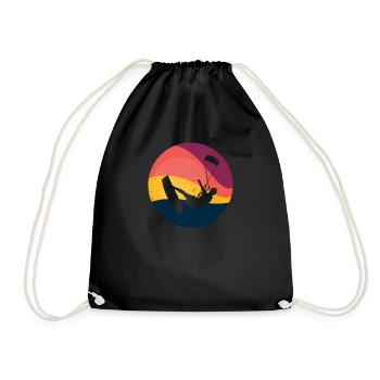 Kite Kiteboarding Kitesurfer Kiteboarding Gift - Drawstring Bag - black - Front