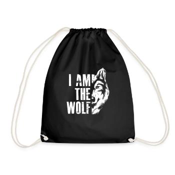 I am the wolf wild wolf pack and wolves - Drawstring Bag - black - Front