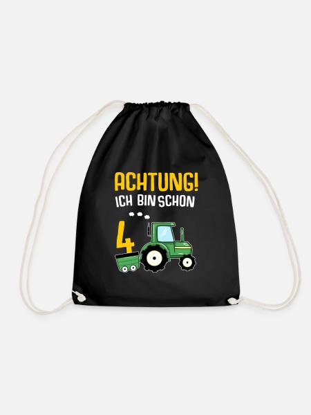 Traktor Ich bin schon 4 - Turnbeutel - Schwarz