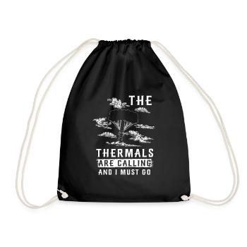Paragliding Thermals Calling - Drawstring Bag - black - Front