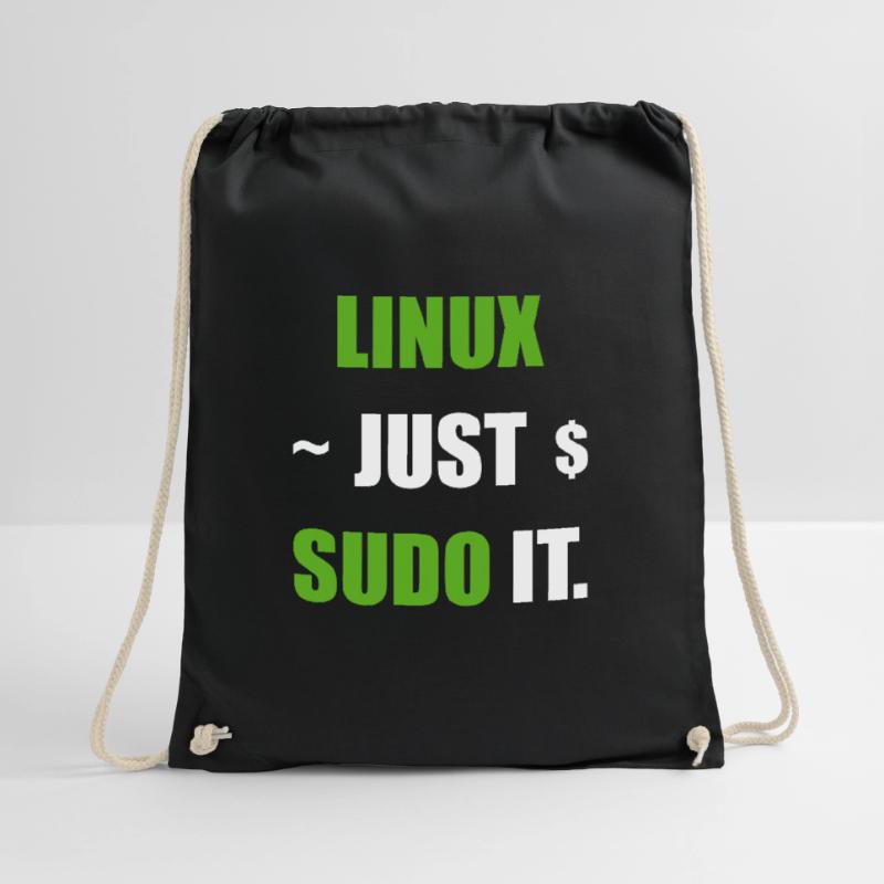 Linux Just Sudo it Debian Unix Ubuntu users Drawstring Bag
