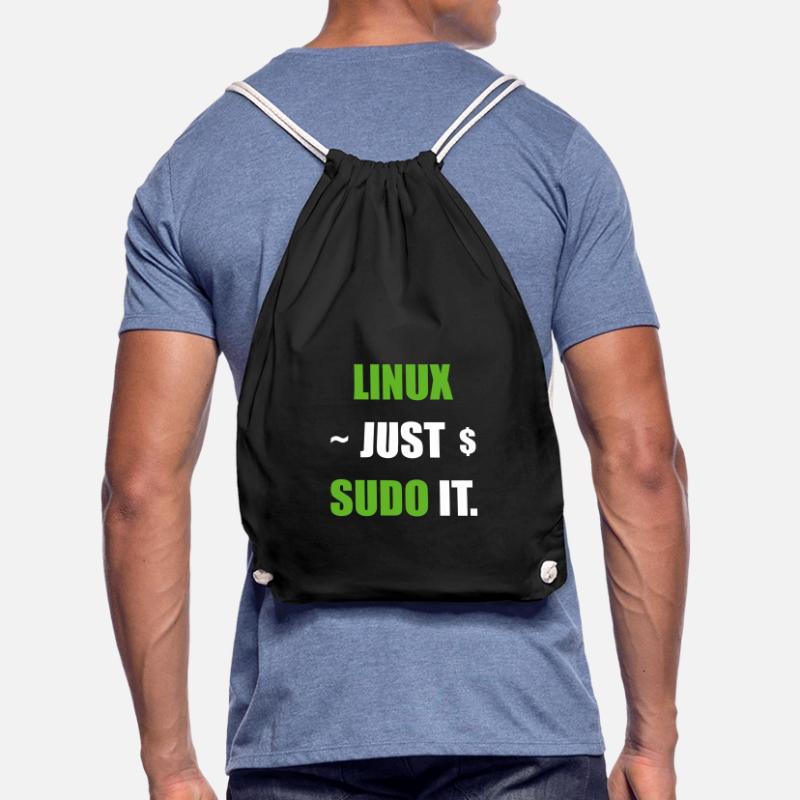 Linux Just Sudo it Debian Unix Ubuntu users Drawstring Bag