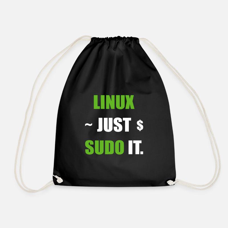 Linux Just Sudo it Debian Unix Ubuntu Benutzer - Turnbeutel - Schwarz