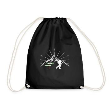 Long-distance hiking trail E5 Oberstdorf Merano crossing the Alps - Drawstring Bag - black - Front