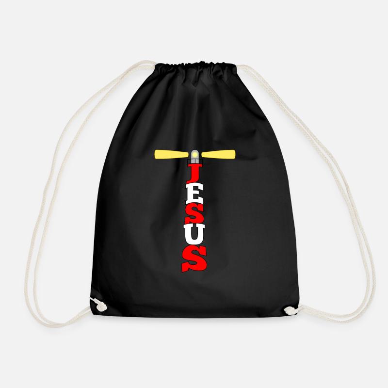 Leuchtturm Jesus Geschenk - Turnbeutel - Schwarz