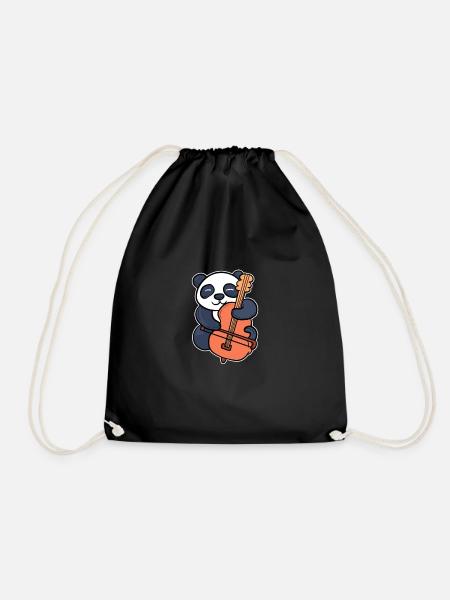 Panda Cello Cello-Spieler Geschenk - Turnbeutel - Schwarz
