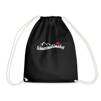 Schwarzwald Mädchen Mädl Bollenhut Geschenk - Turnbeutel - Schwarz - Vorne
