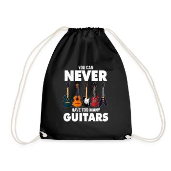 You can never have too many guitars - Drawstring Bag - black - Front