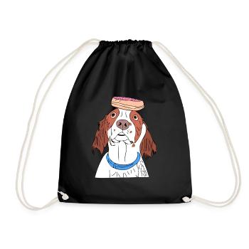 Chien Donut Dream - Sac de sport léger - noir - Devant
