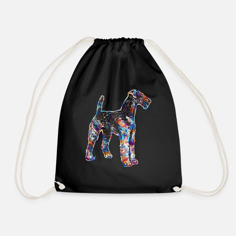 Airedale Terrier Geometrische Hemden - Turnbeutel - Schwarz