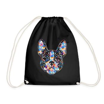Chemise Géométrique Bouledogue Français - Sac de sport léger - noir - Devant