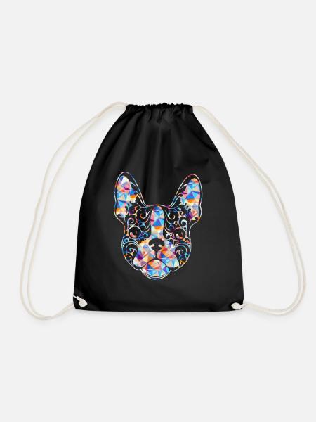 Chemise Géométrique Bouledogue Français - Sac de sport léger - noir