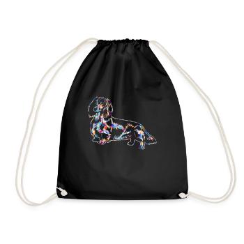 Chemises géométriques de teckel - Sac de sport léger - noir - Devant