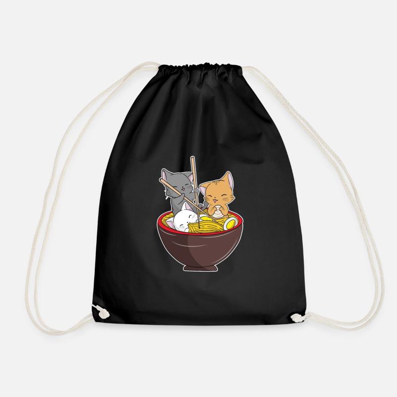 Ramen Katzen Anime Outfit Geschenkidee - Turnbeutel - Schwarz