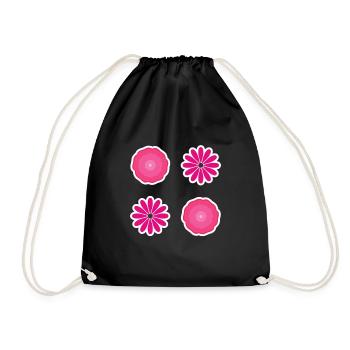 Bib Flower Pack Pink - Drawstring Bag - black - Front